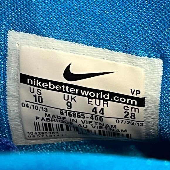 Nike Blue Hyperquickness Zoom Mid Top Basketball Shoes 2013 - Picture 9 of 9